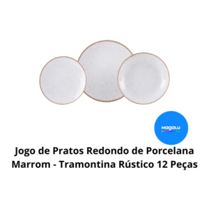 Jogo-de-Pratos-Redondo-de-Porcelana-Marrom-Tramontina-Rustico-12-Pecas