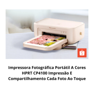 Impressora Fotográfica Portátil A Cores HPRT CP4100 Impressão E Compartilhamento Cada Foto Ao Toque